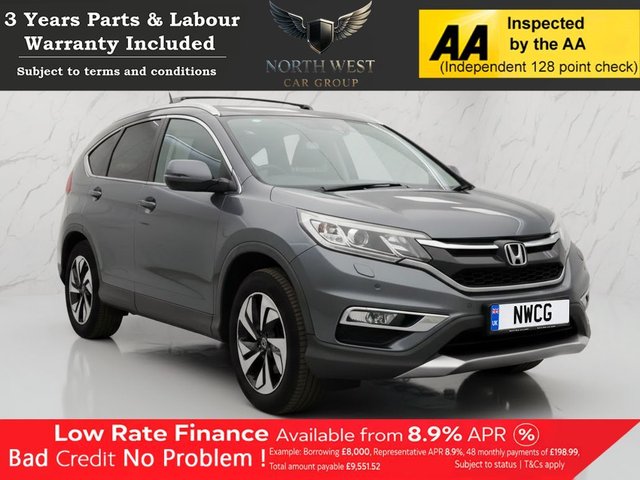 View our Honda CR-V 1.6 i-DTEC EX SUV 5dr Diesel Manual 4WD Euro 6 (s/s) (160 ps) NATIONWIDE PARTS & LABOUR WARRANTY INCLUDED + 12 MONTHS AA BREAKDOWN FREE