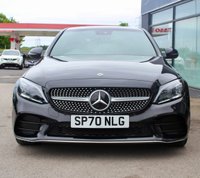 PRE-OWNED 2020 70 MERCEDES-BENZ C-CLASS 2.0 C300d AMG Line Edition (Premium) Saloon 4dr Diesel G-Tronic+ Euro 6 (s/s) (245 ps) Obsidian Black Metallic (&pound;685 option), Full Black Leather Interior, AMG Alloys, Heated Seats, 12.3in Digital Instrument Display, Smart Phone Integration, Apple CarPlay, Parking Camera, Active Park Assist, Ambient Lighting, Dynamic LED Headlights, Comand Satellite Navigation, Auto Dimming Mirrors, Wireless Phone Charging, Dynamic Select, DAB Radio, Android Auto, Cruise Control, Tyre Pressure Monitor, Road Sign Recognition, Electric Folding Mirrors, Two Zone Automatic Climate Control, 2 Keys