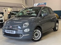 USED 2018 18 FIAT 500 1.2 Lounge Hatchback 3 door Petrol Manual Euro 6 in Grey DAB RADIO+BLUETOOTH+REAR SENSORS