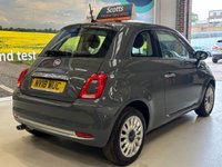 USED 2018 18 FIAT 500 1.2 Lounge Hatchback 3 door Petrol Manual Euro 6 in Grey DAB RADIO+BLUETOOTH+REAR SENSORS