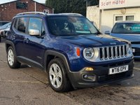 USED 2016 16 JEEP RENEGADE 1.6 MultiJetII Limited SUV 5dr Diesel Manual Euro 6 (s/s) (120 ps) Heat seats, Nav, park sens+