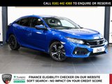 USED 2017 17 HONDA CIVIC 1.5 VTEC Turbo Sport Hatchback 5dr Petrol CVT Euro 6 (s/s) (182 ps) COMES WITH A FULL HONDA MAIN DEALER SERVICE HISTORY + SATELLITE NAVIGATION + APPLE CARPLAY / ANDROID AUTO + REAR VIEW CAMERA + BLUETOOTH PHONE AND MEDIA CONNECTIVITY + APPS CONTROL + IN CAR ENTERTAINMENT WITH TOUCH SCREEN MEDIA DISPLAY + AUTOMATIC LED HEADLIGHTS + DAB DIGITAL RADIO + DUAL ZONE CLIMATE CONTROL + AIR CONDITIONING + ECO STOP/START SYSTEM + SELECTABLE DRIVING MODES + FRONT AND REAR PARKING SENSORS + 17 INCH ALLOY WHEELS + AUTOMATIC WIPERS WITH RAIN SENSOR