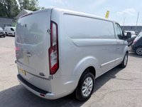 USED 2021 71 FORD TRANSIT CUSTOM Silver 2.0 280 EcoBlue Limited van, 49,800 miles, Euro 6, 6-Speed manual, A/C, Alloys, touchscreen, front & rear sensors. Plus VAT @ 20%! This 2021 Ford Transit Custom offers exceptional value with its remarkably low mileage of just 49,800 miles, especially for a vehicle of its age, and has been meticulously maintained by a single owner.  This 2.0 280 EcoBlue Limited L1 H1 Euro 6 (s/s) 5dr model, a 280 Limited variant with the desirable Limited trim, is powered by an efficient 2.0 litre diesel engine meeting Euro 6 emissions standards.  It comes equipped with the ICE Feature Pack 21, which includes Bluetooth connectivity, and Seat