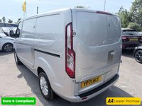 USED 2021 71 FORD TRANSIT CUSTOM Silver 2.0 280 EcoBlue Limited van, 49,800 miles, Euro 6, 6-Speed manual, A/C, Alloys, touchscreen, front & rear sensors. Plus VAT @ 20%! This 2021 Ford Transit Custom offers exceptional value with its remarkably low mileage of just 49,800 miles, especially for a vehicle of its age, and has been meticulously maintained by a single owner.  This 2.0 280 EcoBlue Limited L1 H1 Euro 6 (s/s) 5dr model, a 280 Limited variant with the desirable Limited trim, is powered by an efficient 2.0 litre diesel engine meeting Euro 6 emissions standards.  It comes equipped with the ICE Feature Pack 21, which includes Bluetooth connectivity, and Seat