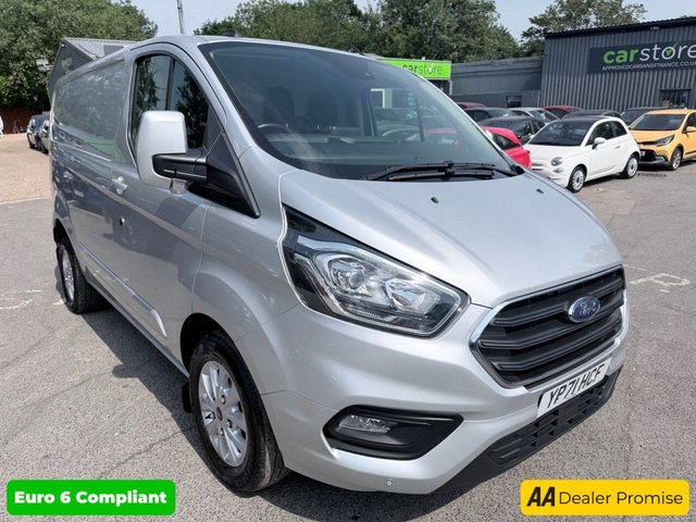 View our Ford Transit Custom Silver 2.0 280 EcoBlue Limited van, 49,800 miles, Euro 6, 6-Speed manual, A/C, Alloys, touchscreen, front & rear sensors. Plus VAT @ 20%!