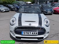 USED 2017 67 MINI CONVERTIBLE 2.0 Cooper S Convertible Automatic, 20,400 miles, 2 owners, full history, Euro 6, Leather interior, Sat Nav, Alloy wheels & great spec throughout. Discover this exceptional 2017 MINI Convertible Cooper S, boasting remarkably low mileage of just 20,400 miles, a testament to its careful ownership by only two previous keepers. This stylish convertible is powered by a responsive 2.0 litre petrol engine, meeting Euro 6 emissions standards. It comes equipped with desirable features including 17 inch Tentacle Spoke alloy wheels in silver, black bonnet stripes for a sporty look, and automatic dual zone air conditioning to ensure comfort for all oc