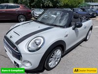 USED 2017 67 MINI CONVERTIBLE 2.0 Cooper S Convertible Automatic, 20,400 miles, 2 owners, full history, Euro 6, Leather interior, Sat Nav, Alloy wheels & great spec throughout. Discover this exceptional 2017 MINI Convertible Cooper S, boasting remarkably low mileage of just 20,400 miles, a testament to its careful ownership by only two previous keepers. This stylish convertible is powered by a responsive 2.0 litre petrol engine, meeting Euro 6 emissions standards. It comes equipped with desirable features including 17 inch Tentacle Spoke alloy wheels in silver, black bonnet stripes for a sporty look, and automatic dual zone air conditioning to ensure comfort for all oc