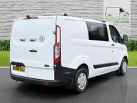 USED 2018 68 FORD TRANSIT CUSTOM 2.0 320 EcoBlue Crew Van Double Cab 5dr Diesel Manual L1 H1 Euro 6 (6 Seat) (105 ps) 3 Month Warranty, 12 Month MOT
