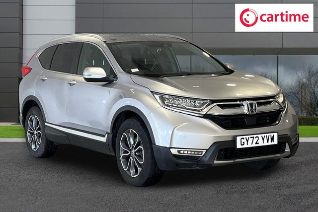 View our Honda CR-V 2.0 h i-MMD SR SUV 5dr Petrol Hybrid eCVT 4WD Euro 6 (s/s) (184 ps) Rear View Camera, Front / Rear Parking Sensors, Heated Front Seats, GARMIN Navigation, 18In Alloys