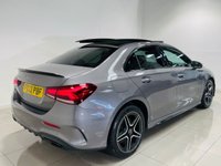 USED 2022 22 MERCEDES-BENZ A-CLASS 1.3 A250e 15.6kWh AMG Line Edition (Premium Plus) Saloon 4dr Petrol Plug-in Hybrid 8G-DCT Euro 6 (s/s) (218 ps) Mountain Grey | Black Alcantara Interior | Glass Panoramic Roof | Ambient Lighting | Apple CarPlay | Night Pack | Heated Memory Seats | ULEZ OK