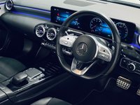 USED 2022 22 MERCEDES-BENZ A-CLASS 1.3 A250e 15.6kWh AMG Line Edition (Premium Plus) Saloon 4dr Petrol Plug-in Hybrid 8G-DCT Euro 6 (s/s) (218 ps) Mountain Grey | Black Alcantara Interior | Glass Panoramic Roof | Ambient Lighting | Apple CarPlay | Night Pack | Heated Memory Seats | ULEZ OK