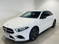 USED 2022 22 MERCEDES-BENZ A-CLASS 1.3 A250e 15.6kWh AMG Line Edition (Executive) Saloon 4dr Petrol Plug-in Hybrid 8G-DCT Euro 6 (s/s) (218 ps) Polar White | Black Alcantara Interior with Red Stitching | Ambient Lighting | Apple CarPlay | Heated Seats | Privacy Glass | Service History | ULEZ OK