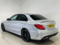 USED 2020 70 MERCEDES-BENZ C-CLASS 2.0 C220d AMG Line (Premium) Saloon 4dr Diesel G-Tronic+ Euro 6 (s/s) (194 ps) Iridium Silver | Black Leather Interior | Night Pack | Ambient Lighting | 19 Inch AMG Wheels | Privacy Glass | Heated Seats | ULEZ OK
