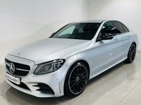 USED 2020 70 MERCEDES-BENZ C-CLASS 2.0 C220d AMG Line (Premium) Saloon 4dr Diesel G-Tronic+ Euro 6 (s/s) (194 ps) Iridium Silver | Black Leather Interior | Night Pack | Ambient Lighting | 19 Inch AMG Wheels | Privacy Glass | Heated Seats | ULEZ OK