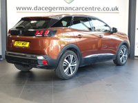 USED 2017 17 PEUGEOT 3008 1.6 BlueHDi Allure SUV 5dr Diesel EAT Euro 6 (s/s) (120 ps) BEAUTIFUL SUV - COMES WITH A FULL SERVICE HISTORY + VIRTUAL COCKPIT DIGITAL DASH DISPLAY + SATELLITE NAVIGATION + APPLE CARPLAY / ANDROID AUTO + REAR VIEW CAMERA + BLUETOOTH MEDIA STREAMING + DUAL ZONE CLIMATE CONTROL + AIR CONDITIONING + IN CAR ENTERTAINMENT WITH TOUCH SCREEN MEDIA DISPLAY + CRUISE CONTROL + ECO STOP START SYSTEM + HILL HOLD START ASSIST + LED DAY TIME RUNNING LIGHTS + PRIVACY GLASS + AUTOMATIC WIPERS WITH RAIN SENSOR + LEATHER MULTIFUNCTIONAL STEERING WHEEL + ELECTRIC WINDOWS