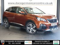 USED 2017 17 PEUGEOT 3008 1.6 BlueHDi Allure SUV 5dr Diesel EAT Euro 6 (s/s) (120 ps) BEAUTIFUL SUV - COMES WITH A FULL SERVICE HISTORY + VIRTUAL COCKPIT DIGITAL DASH DISPLAY + SATELLITE NAVIGATION + APPLE CARPLAY / ANDROID AUTO + REAR VIEW CAMERA + BLUETOOTH MEDIA STREAMING + DUAL ZONE CLIMATE CONTROL + AIR CONDITIONING + IN CAR ENTERTAINMENT WITH TOUCH SCREEN MEDIA DISPLAY + CRUISE CONTROL + ECO STOP START SYSTEM + HILL HOLD START ASSIST + LED DAY TIME RUNNING LIGHTS + PRIVACY GLASS + AUTOMATIC WIPERS WITH RAIN SENSOR + LEATHER MULTIFUNCTIONAL STEERING WHEEL + ELECTRIC WINDOWS