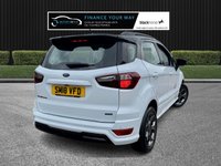 USED 2018 18 FORD ECOSPORT 1.0T EcoBoost ST-Line SUV 5dr Petrol Manual Euro 6 (s/s) (140 ps) HERE AT MOTOR SWITCH YOUR NEW MOTOR IS JUST A SWITCH AWAY WITH THIS FORD ECOSPORT 1.0T PETROL ECOBOOST ST-LINE SUV 5DR MANUAL EURO 6, WHICH COMES WITH A FULL 12 MONTHS NATIONWIDE WARRANTY AND ALSO COMES WITH A FULL 12 MONTHS MOT, THIS VEHICLE WILL ALSO BE FRESHLY SERVICED BEFORE IT LEAVES US TO BRING IT BACK UP TO DATE, WITH 3 X FORMER KEEPERS, AND ALSO COMES WITH 2 KEYS, FINANCE AVAILABLE FROM 11.9% APR, DELIVERY AVAILABLE, PART EX WELCOME, FULLY VALETED USING AUTO SMART PRODUCTS, HPI CLEAR