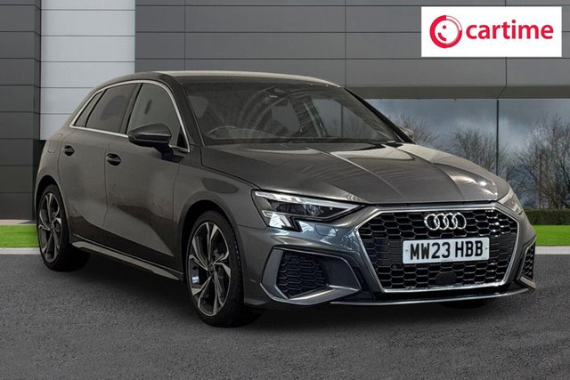 View our Audi A3 1.0 TFSI 30 S line Sportback 5dr Petrol S Tronic Euro 6 (s/s) (110 ps) Rear Parking Sensors, Audi Smartphone Interface, LED Interior Light Package, MMI Navigation, 18In Alloys
