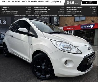 2012 FORD KA 1.2 Metal Hatchback 3dr Petrol Manual Euro 5 (s/s) (69 ps) &pound;4495.00