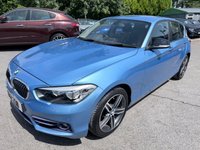 USED 2018 BMW 1 SERIES Blue 1.5 116d Sport hatchback, 83,000 miles, Euro 6, 6-speed manual, 17in alloys, Sat nav, Bluetooth, Air Conditioning, Rear sensors and much more! This 2018 BMW 1 Series 116d Sport is a Euro 6 compliant vehicle, offering an efficient 1.5L diesel engine. This Sport trim model comes equipped with stylish Dark Chrome exhaust tailpipes, enhancing its sporty appearance. For convenience and connectivity, it features Bluetooth hands free with USB audio interface, allowing for seamless music streaming and call handling. Driving in varied conditions is made easier with the rain sensor and automatic headlight activation, ensuring optimal visibility.