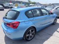 USED 2018 BMW 1 SERIES Blue 1.5 116d Sport hatchback, 83,000 miles, Euro 6, 6-speed manual, 17in alloys, Sat nav, Bluetooth, Air Conditioning, Rear sensors and much more! This 2018 BMW 1 Series 116d Sport is a Euro 6 compliant vehicle, offering an efficient 1.5L diesel engine. This Sport trim model comes equipped with stylish Dark Chrome exhaust tailpipes, enhancing its sporty appearance. For convenience and connectivity, it features Bluetooth hands free with USB audio interface, allowing for seamless music streaming and call handling. Driving in varied conditions is made easier with the rain sensor and automatic headlight activation, ensuring optimal visibility.