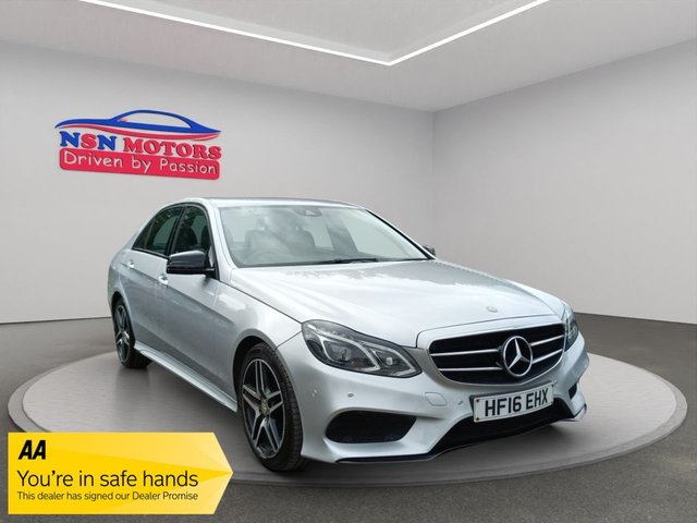View our Mercedes-Benz E-Class 2.1 E220 BlueTEC AMG Night Edition Saloon 4dr Diesel G-Tronic+ Euro 6 (s/s) (177 ps)