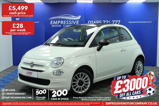 View our Fiat 500 1.2 Pop Hatchback 3dr Petrol Manual Euro 6 (s/s) (69 bhp)