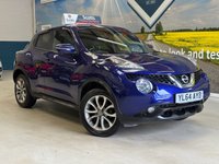 USED 2015 64 NISSAN JUKE 1.2 DIG-T Tekna SUV 5 door Petrol Manual in Blue HEATED SEATS+BLUETOOTH+REV CAM+AUX
