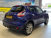 USED 2015 64 NISSAN JUKE 1.2 DIG-T Tekna SUV 5 door Petrol Manual in Blue HEATED SEATS+BLUETOOTH+REV CAM+AUX
