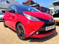 USED 2017 17 TOYOTA AYGO 1.0 VVT-i x-cite 4 Red Bi-Tone Hatchback 5dr Petrol Manual Euro 6 (68 ps) Striking Aygo X with Low Mileage and Camera