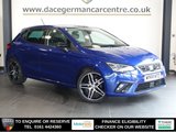 USED 2019 68 SEAT IBIZA 1.0 TSI FR Sport Hatchback 5dr Petrol Manual Euro 6 (s/s) GPF (95 ps) VIRTUAL COCKPIT DIGITAL DASH DISPLAY + SATELLITE NAVIGATION + APPLE CARPLAY / ANDROID AUTO + BLUETOOTH CONNECTIVITY INCLUDING MEDIA STREAMING + APPS CONTROL + DAB DIGITAL RADIO + IN CAR ENTERTAINMENT WITH TOUCH SCREEN MEDIA DISPLAY + DUAL ZONE CLIMATE CONTROL + AIR CONDITIONING + AUTOMATIC LED HEADLIGHTS + PARKING SENSORS + ECO STOP START SYSTEM + HILL HOLD START ASSIST + DAY TIME RUNNING LIGHTS + LEATHER MULTI FUNCTIONAL STEERING WHEEL + VOICE COMMAND + AUTOMATIC WIPERS WITH RAIN SENSOR