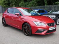 USED 2018 18 SEAT LEON 2.0 TDI FR Technology 5d 150 S/S FULL SERVICE HISTORY, CAMBELT & WATER PUMP CHANGED, SAT NAV, FULL LINK FOR APPLE CAR PLAY ANDROID AUTO, COLOUR CHANGING AMBIENT LIGHTING, 18 INCH PERFORMANCE ALLOYS, BLUETOOTH PHONE & MUSIC, DAB RADIO, MANUAL 6 SPEED, LED LIGHTS, REAR PARKING SENSORS, BLACK 1/2 LEATHER INTERIOR,  CRUISE CONTROL, DRIVING MODE SELECTION, AUTO HILL HOLD, ELECTRIC HEATED FOLDING MIRRORS, CD PLAYER WITH 2x SD CARD READERS, AUX & 2x USB INPUTS, DUAL CLIMATE AIR CONDITIONING, ILLUMINATING VANITY MIRRORS, TPMS