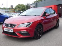 USED 2018 18 SEAT LEON 2.0 TDI FR Technology 5d 150 S/S FULL SERVICE HISTORY, CAMBELT & WATER PUMP CHANGED, SAT NAV, FULL LINK FOR APPLE CAR PLAY ANDROID AUTO, COLOUR CHANGING AMBIENT LIGHTING, 18 INCH PERFORMANCE ALLOYS, BLUETOOTH PHONE & MUSIC, DAB RADIO, MANUAL 6 SPEED, LED LIGHTS, REAR PARKING SENSORS, BLACK 1/2 LEATHER INTERIOR,  CRUISE CONTROL, DRIVING MODE SELECTION, AUTO HILL HOLD, ELECTRIC HEATED FOLDING MIRRORS, CD PLAYER WITH 2x SD CARD READERS, AUX & 2x USB INPUTS, DUAL CLIMATE AIR CONDITIONING, ILLUMINATING VANITY MIRRORS, TPMS