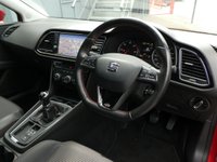 USED 2018 18 SEAT LEON 2.0 TDI FR Technology 5d 150 S/S FULL SERVICE HISTORY, CAMBELT & WATER PUMP CHANGED, SAT NAV, FULL LINK FOR APPLE CAR PLAY ANDROID AUTO, COLOUR CHANGING AMBIENT LIGHTING, 18 INCH PERFORMANCE ALLOYS, BLUETOOTH PHONE & MUSIC, DAB RADIO, MANUAL 6 SPEED, LED LIGHTS, REAR PARKING SENSORS, BLACK 1/2 LEATHER INTERIOR,  CRUISE CONTROL, DRIVING MODE SELECTION, AUTO HILL HOLD, ELECTRIC HEATED FOLDING MIRRORS, CD PLAYER WITH 2x SD CARD READERS, AUX & 2x USB INPUTS, DUAL CLIMATE AIR CONDITIONING, ILLUMINATING VANITY MIRRORS, TPMS