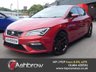 USED 2018 18 SEAT LEON 2.0 TDI FR Technology 5d 150 S/S FULL SERVICE HISTORY, CAMBELT & WATER PUMP CHANGED, SAT NAV, FULL LINK FOR APPLE CAR PLAY ANDROID AUTO, COLOUR CHANGING AMBIENT LIGHTING, 18 INCH PERFORMANCE ALLOYS, BLUETOOTH PHONE & MUSIC, DAB RADIO, MANUAL 6 SPEED, LED LIGHTS, REAR PARKING SENSORS, BLACK 1/2 LEATHER INTERIOR,  CRUISE CONTROL, DRIVING MODE SELECTION, AUTO HILL HOLD, ELECTRIC HEATED FOLDING MIRRORS, CD PLAYER WITH 2x SD CARD READERS, AUX & 2x USB INPUTS, DUAL CLIMATE AIR CONDITIONING, ILLUMINATING VANITY MIRRORS, TPMS