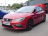 USED 2018 18 SEAT LEON 2.0 TDI FR Technology 5d 150 S/S FULL SERVICE HISTORY, CAMBELT & WATER PUMP CHANGED, SAT NAV, FULL LINK FOR APPLE CAR PLAY ANDROID AUTO, COLOUR CHANGING AMBIENT LIGHTING, 18 INCH PERFORMANCE ALLOYS, BLUETOOTH PHONE & MUSIC, DAB RADIO, MANUAL 6 SPEED, LED LIGHTS, REAR PARKING SENSORS, BLACK 1/2 LEATHER INTERIOR,  CRUISE CONTROL, DRIVING MODE SELECTION, AUTO HILL HOLD, ELECTRIC HEATED FOLDING MIRRORS, CD PLAYER WITH 2x SD CARD READERS, AUX & 2x USB INPUTS, DUAL CLIMATE AIR CONDITIONING, ILLUMINATING VANITY MIRRORS, TPMS