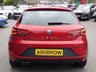 USED 2018 18 SEAT LEON 2.0 TDI FR Technology 5d 150 S/S FULL SERVICE HISTORY, CAMBELT & WATER PUMP CHANGED, SAT NAV, FULL LINK FOR APPLE CAR PLAY ANDROID AUTO, COLOUR CHANGING AMBIENT LIGHTING, 18 INCH PERFORMANCE ALLOYS, BLUETOOTH PHONE & MUSIC, DAB RADIO, MANUAL 6 SPEED, LED LIGHTS, REAR PARKING SENSORS, BLACK 1/2 LEATHER INTERIOR,  CRUISE CONTROL, DRIVING MODE SELECTION, AUTO HILL HOLD, ELECTRIC HEATED FOLDING MIRRORS, CD PLAYER WITH 2x SD CARD READERS, AUX & 2x USB INPUTS, DUAL CLIMATE AIR CONDITIONING, ILLUMINATING VANITY MIRRORS, TPMS