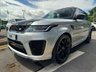 USED 2019 69 LAND ROVER RANGE ROVER SPORT 5.0 P575 V8 GPF SVR SUV 5dr Petrol Auto 4WD Euro 6 (s/s) (575 ps) * HUGE SPEC LIST * SVO PREMIUM PALETTE VERBIER SILVER * SLIDING PANORAMIC SUNROOF * SVR CARBON EXTERIOR PACK * EXPOSED CARBON BONNET * HEATED STEERING WHEEL * DEPLOYABLE SIDE STEPS * HEATED FRONT + REAR WINDSOR LEATHER SEATS * CARBON INTERIOR TRIM * 22