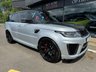 USED 2019 69 LAND ROVER RANGE ROVER SPORT 5.0 P575 V8 GPF SVR SUV 5dr Petrol Auto 4WD Euro 6 (s/s) (575 ps) * HUGE SPEC LIST * SVO PREMIUM PALETTE VERBIER SILVER * SLIDING PANORAMIC SUNROOF * SVR CARBON EXTERIOR PACK * EXPOSED CARBON BONNET * HEATED STEERING WHEEL * DEPLOYABLE SIDE STEPS * HEATED FRONT + REAR WINDSOR LEATHER SEATS * CARBON INTERIOR TRIM * 22