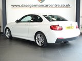USED 2016 16 BMW 2 SERIES 2.0 218d M Sport Coupe 2dr Diesel Manual Euro 6 (s/s) (150 ps) VERY WELL CARED FOR M SPORT BMW COUPE - 1 OWNER FROM NEW, COMES WITH A DOCUMENTED SERVICE HISTORY + SATELLITE NAVIGATION + DAB DIGITAL RADIO + ENHANCED BLUETOOTH PHONE PREPARATION WITH USB AUDIO INTERFACE + APPS CONTROL + KEYLESS START + IN CAR ENTERTAINMENT WITH MEDIA DISPLAY + PARKING SENSORS + AUTOMATIC HEADLIGHTS + LED DAY TIME RUNNING LIGHTS + M SPORT SUSPENSION + DUAL ZONE CLIMATE CONTROL + AIR CONDITIONING + LEATHER MULTIFUNCTIONAL STEERING WHEEL + ECO STOP START SYSTEM