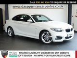 USED 2016 16 BMW 2 SERIES 2.0 218d M Sport Coupe 2dr Diesel Manual Euro 6 (s/s) (150 ps) VERY WELL CARED FOR M SPORT BMW COUPE - 1 OWNER FROM NEW, COMES WITH A DOCUMENTED SERVICE HISTORY + SATELLITE NAVIGATION + DAB DIGITAL RADIO + ENHANCED BLUETOOTH PHONE PREPARATION WITH USB AUDIO INTERFACE + APPS CONTROL + KEYLESS START + IN CAR ENTERTAINMENT WITH MEDIA DISPLAY + PARKING SENSORS + AUTOMATIC HEADLIGHTS + LED DAY TIME RUNNING LIGHTS + M SPORT SUSPENSION + DUAL ZONE CLIMATE CONTROL + AIR CONDITIONING + LEATHER MULTIFUNCTIONAL STEERING WHEEL + ECO STOP START SYSTEM