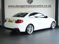 USED 2016 16 BMW 2 SERIES 2.0 218d M Sport Coupe 2dr Diesel Manual Euro 6 (s/s) (150 ps) VERY WELL CARED FOR M SPORT BMW COUPE - 1 OWNER FROM NEW, COMES WITH A DOCUMENTED SERVICE HISTORY + SATELLITE NAVIGATION + DAB DIGITAL RADIO + ENHANCED BLUETOOTH PHONE PREPARATION WITH USB AUDIO INTERFACE + APPS CONTROL + KEYLESS START + IN CAR ENTERTAINMENT WITH MEDIA DISPLAY + PARKING SENSORS + AUTOMATIC HEADLIGHTS + LED DAY TIME RUNNING LIGHTS + M SPORT SUSPENSION + DUAL ZONE CLIMATE CONTROL + AIR CONDITIONING + LEATHER MULTIFUNCTIONAL STEERING WHEEL + ECO STOP START SYSTEM