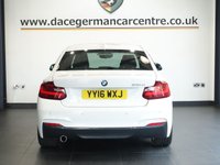 USED 2016 16 BMW 2 SERIES 2.0 218d M Sport Coupe 2dr Diesel Manual Euro 6 (s/s) (150 ps) VERY WELL CARED FOR M SPORT BMW COUPE - 1 OWNER FROM NEW, COMES WITH A DOCUMENTED SERVICE HISTORY + SATELLITE NAVIGATION + DAB DIGITAL RADIO + ENHANCED BLUETOOTH PHONE PREPARATION WITH USB AUDIO INTERFACE + APPS CONTROL + KEYLESS START + IN CAR ENTERTAINMENT WITH MEDIA DISPLAY + PARKING SENSORS + AUTOMATIC HEADLIGHTS + LED DAY TIME RUNNING LIGHTS + M SPORT SUSPENSION + DUAL ZONE CLIMATE CONTROL + AIR CONDITIONING + LEATHER MULTIFUNCTIONAL STEERING WHEEL + ECO STOP START SYSTEM