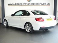 USED 2016 16 BMW 2 SERIES 2.0 218d M Sport Coupe 2dr Diesel Manual Euro 6 (s/s) (150 ps) VERY WELL CARED FOR M SPORT BMW COUPE - 1 OWNER FROM NEW, COMES WITH A DOCUMENTED SERVICE HISTORY + SATELLITE NAVIGATION + DAB DIGITAL RADIO + ENHANCED BLUETOOTH PHONE PREPARATION WITH USB AUDIO INTERFACE + APPS CONTROL + KEYLESS START + IN CAR ENTERTAINMENT WITH MEDIA DISPLAY + PARKING SENSORS + AUTOMATIC HEADLIGHTS + LED DAY TIME RUNNING LIGHTS + M SPORT SUSPENSION + DUAL ZONE CLIMATE CONTROL + AIR CONDITIONING + LEATHER MULTIFUNCTIONAL STEERING WHEEL + ECO STOP START SYSTEM