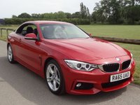 USED 2015 65 BMW 4 SERIES 2.0 428i M Sport Convertible 2dr Petrol Auto Euro 6 (s/s) (245 ps)  HEATED STEERING WHEEL WITH WARM AIR COLLER 