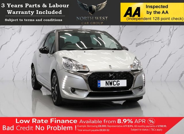 View our DS Automobiles DS 3 1.6 BlueHDi Elegance Hatchback 3dr Diesel Manual Euro 6 (s/s) (100 ps) ***DRIVE AWAY TODAY*** NATIONWIDE PARTS & LABOUR WARRANTY INCLUDED + 12 MONTHS AA BREAKDOWN FREE