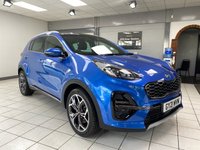 USED 2021 21 KIA SPORTAGE 1.6 T-GDi GT-Line S SUV 5dr Petrol Manual Euro 6 (s/s) (174 bhp) BLUE FLAME METALLIC / BLACK LEATHER WITH RED PIPING / STITCHING / DUAL ZONE CLIMATE / HEATED AND COOLED FRONT SEATS / HEATED STEERING WHEEL / POWER TAILGATE / FRONT ASSIST / LANE ASSIST / DAB / BLUETOOTH / SATNAV / APPLE CARPLAY / ANDROID AUTO / PHONE PROJECTION / JBL AUDIO / 19" ALLOYS / PRIVACY GLASS / SERVICE HISTORY / 2 YEAR PLATINUM WARRANTY