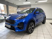 USED 2021 21 KIA SPORTAGE 1.6 T-GDi GT-Line S SUV 5dr Petrol Manual Euro 6 (s/s) (174 bhp) BLUE FLAME METALLIC / BLACK LEATHER WITH RED PIPING / STITCHING / DUAL ZONE CLIMATE / HEATED AND COOLED FRONT SEATS / HEATED STEERING WHEEL / POWER TAILGATE / FRONT ASSIST / LANE ASSIST / DAB / BLUETOOTH / SATNAV / APPLE CARPLAY / ANDROID AUTO / PHONE PROJECTION / JBL AUDIO / 19" ALLOYS / PRIVACY GLASS / SERVICE HISTORY / 2 YEAR PLATINUM WARRANTY