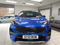 USED 2021 21 KIA SPORTAGE 1.6 T-GDi GT-Line S SUV 5dr Petrol Manual Euro 6 (s/s) (174 bhp) BLUE FLAME METALLIC / BLACK LEATHER WITH RED PIPING / STITCHING / DUAL ZONE CLIMATE / HEATED AND COOLED FRONT SEATS / HEATED STEERING WHEEL / POWER TAILGATE / FRONT ASSIST / LANE ASSIST / DAB / BLUETOOTH / SATNAV / APPLE CARPLAY / ANDROID AUTO / PHONE PROJECTION / JBL AUDIO / 19" ALLOYS / PRIVACY GLASS / SERVICE HISTORY / 2 YEAR PLATINUM WARRANTY