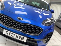 USED 2021 21 KIA SPORTAGE 1.6 T-GDi GT-Line S SUV 5dr Petrol Manual Euro 6 (s/s) (174 bhp) BLUE FLAME METALLIC / BLACK LEATHER WITH RED PIPING / STITCHING / DUAL ZONE CLIMATE / HEATED AND COOLED FRONT SEATS / HEATED STEERING WHEEL / POWER TAILGATE / FRONT ASSIST / LANE ASSIST / DAB / BLUETOOTH / SATNAV / APPLE CARPLAY / ANDROID AUTO / PHONE PROJECTION / JBL AUDIO / 19" ALLOYS / PRIVACY GLASS / SERVICE HISTORY / 2 YEAR PLATINUM WARRANTY
